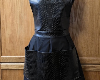 Faux Snake Skin Apron, Adjustable Cross-Back Baking/Hairstylist Apron
