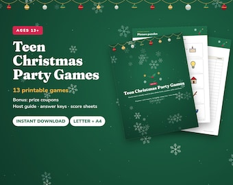 13 Teen Christmas Party Games + Prize Coupons, Printable Christmas Games for Teens, Photo Scavenger Hunt, Trivia, Bingo, Youth Group
