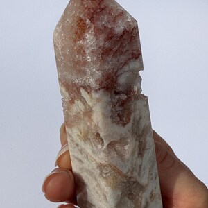Pink Amethyst Tower with Agate and Red Hematite Quartz  | Love, Peace, Hope, Happiness