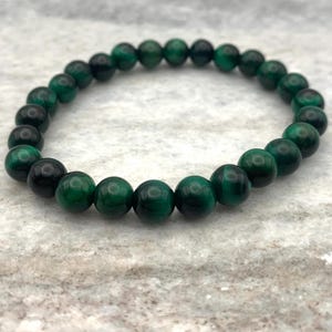 Men's Bracelet - Green Tiger Eye (8mm) | Protection and Grounding