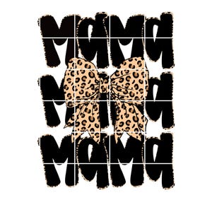 Estampado de leopardo retro Mamá PNG Lazo de leopardo Camisa de mamá coqueta Archivo gráfico Día de la Madre de primavera Diseño de mamá linda Descarga digital Sublimación