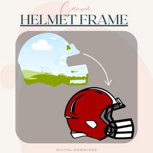 Football Helmet Canva Frame Patchwork Fall Multi Editable clipart Football template digital Download custom Canva Frame Multi Layer Template