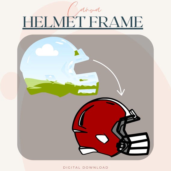 custom digital football helmet image Football Helmet Canva Frame Patchwork Fall Multi Editable Clipart Football  Template Digital Download Custom Canva Frame Multi Layer Template