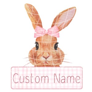 Personalized Kid Name Easter Girl Coquette Bunny Funny Digital Download Sublimation