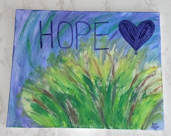 Original acrylic hope painting 8x10 size, Nature themed