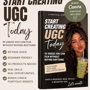 UGC Creator Starter Kit | 80-Page Guide + Canva Portfolio Template (Digital Download)