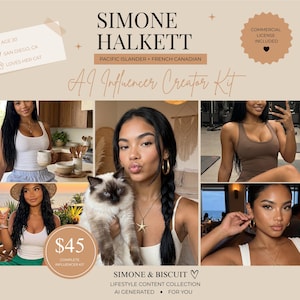 Simone Halkett AI Influencer Creator Kit | Exclusive Persona, Commercial License