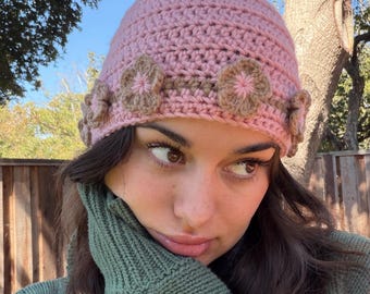 Bouquet Beanie PATTERN - Beginner Friendly Crochet Hat (PDF Download)
