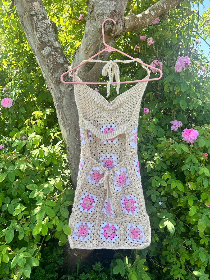 Granny Square Crochet Dress PATTERN: Form-Fitting Mini, Midi, Maxi (PDF Pattern) image 10