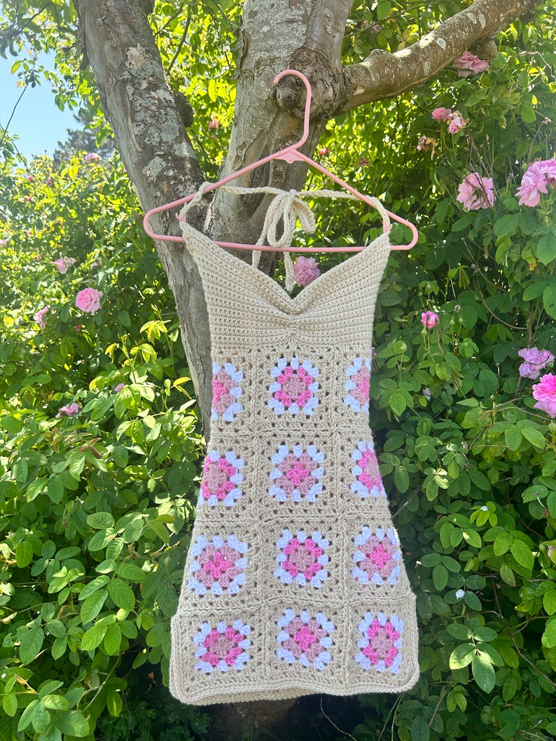 Granny Square Crochet Dress PATTERN: Form-Fitting Mini, Midi, Maxi (PDF Pattern) image 9
