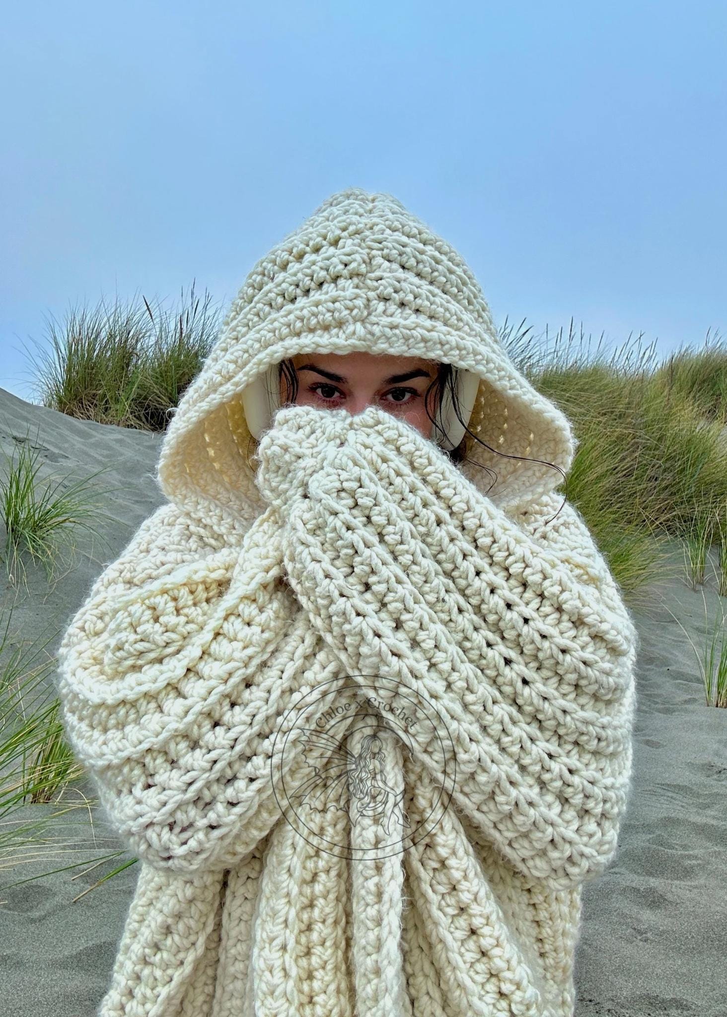 Cloud Cardigan PATTERN - Crochet Hooded Soft Fluffy Puffy