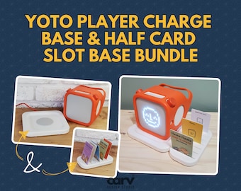 Yoto | Charging Dock Base and Half Card Slot Base Bundle | Fits 2nd or 3rd Gen Players | Modular | 3D Printed