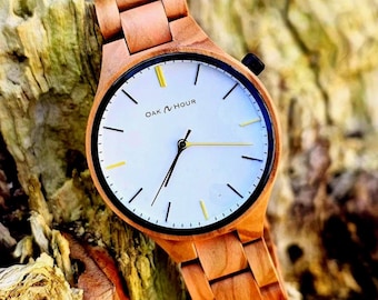 Men’s Watch – Lightweight Wooden Watch – Custom Engraved Timepiece – Personalized Gift for Him – Christmas Present