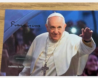 Pope Francis hair strand lock Holy Catholic Church Photo Display