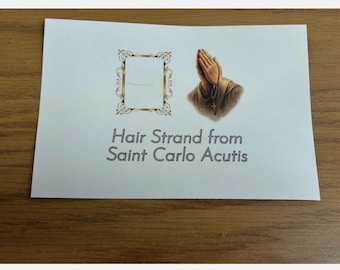 Saint Carlo Acutis strand of hair Prayer card Photo Relic Venerate
