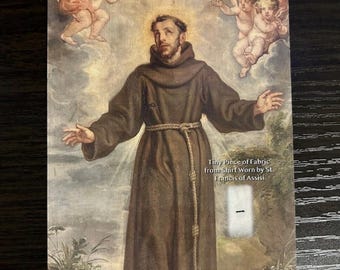 Saint Francis Of Assisi Worn Shirt Piece Relic Catholic Church Jesus Christ St.