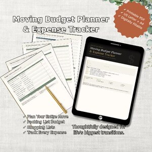 Moving Budget Planner, Expense Tracker, Relocation Spreadsheet (Digital Download)