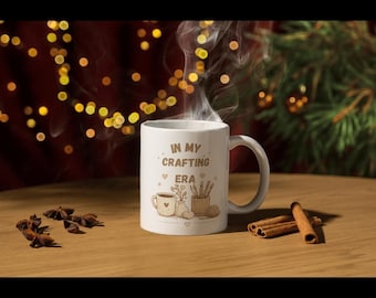 In My Crafting Era Mug | Knitting Crochet Hobby Cup | Ceramic Coffee Mug