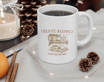 Cozy Crafter Mug – Knitting, Crochet, Hobbyist Gift – Enjoy The Process