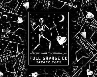 Blackbeard Skeleton Flag Sticker - Savage Seas Tactical Patch