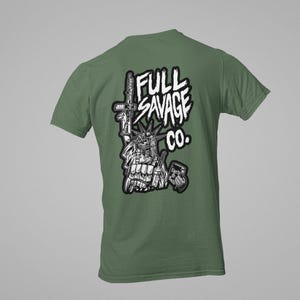 Freiheitsstatue Schädel bewusst T-Shirt von Full Savage Bild 4