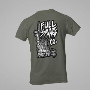 Freiheitsstatue Schädel bewusst T-Shirt von Full Savage Bild 3