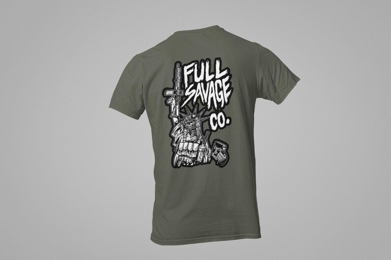 Freiheitsstatue Schädel bewusst T-Shirt von Full Savage Bild 3