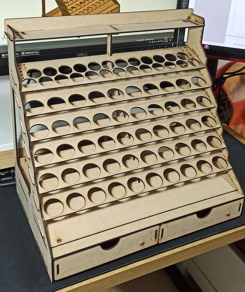 Paint Rack/holder - DXF/SVG File for Laser Cutting - Mdf/plywood 4mm ...