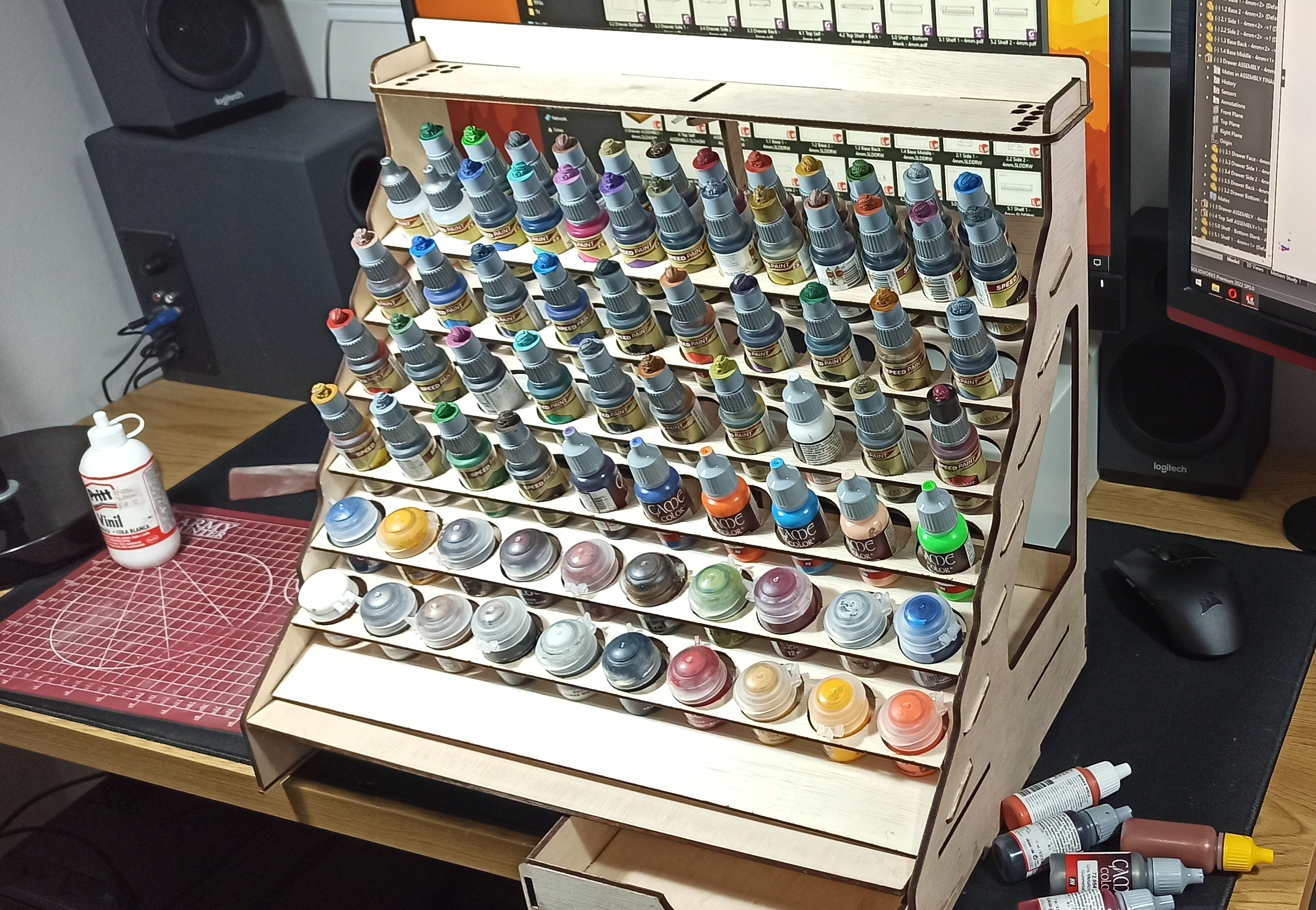 Paint Rack/holder - DXF/SVG File for Laser Cutting - Mdf/plywood 4mm ...