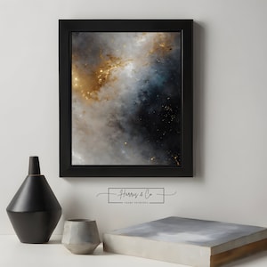 Digital Abstract Poster Painting Artwork, Gold, Black ,Greige, Modern Living Room Décor, Vibrant Wall Art Instant Download Printable Art
