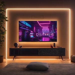 5 x Samsung Frame TV Digital Artwork Cyberpunk Inspired Modern Living or Gaming Room Décor, Vibrant Wall Desktop Background Art Download