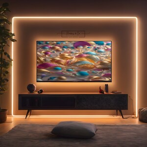 5 x Samsung Frame TV Digital Artwork Fun Modern Abstract Impasto Colourful Living Room Décor, Vibrant Wall Desktop Background Art Download