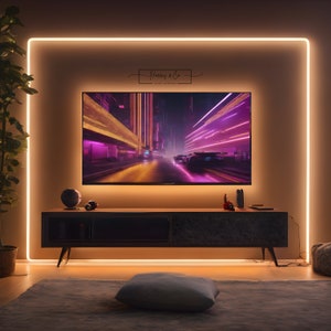 5 x Samsung Frame TV Digital Artwork Cyberpunk Inspired Modern Living or Gaming Room Décor, Vibrant Wall Desktop Background Art Download