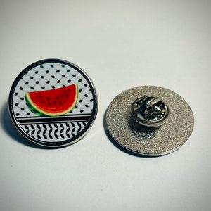 Palestinian Keffiyeh Watermelon Lapel Pin - Handcrafted Pin for Men and Women | Unique Palestinian Design