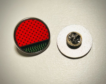 Palestinian Keffiyeh Watermelon Lapel Pin - Handcrafted Pin for Men and Women | Unique Palestinian Design