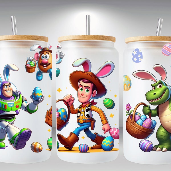Toy story • Woody  • Buzz Lightyear • Sublimation • 16oz Glass Can wrap • UVDTF File • Png Files Digital Download