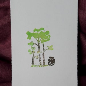 Sitting Bear Print | Original Block Print | Hand Carved & Printed