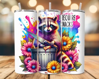 Raccoon Tumbler Sublimation Design: Funny Retro Quote PNG (Digital Download)