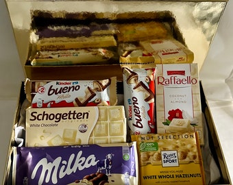 White Chocolate Lover Gift Box EU Imported ships from USA Kinder Milka Raffaelo