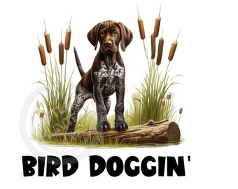 German Shorthair Pointer PNG: Bird Hunting Dog Graphic (Digital Download)