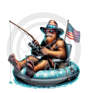 Navegando y flotando png, Vida en el lago png, Bigfoot png, Descarga digital, Sublimación, DTF, DTG