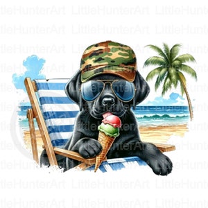 Niño de playa PNG, Labrador negro PNG, Océano PNG, Dedos en la arena PNG, Cachorro de labrador PNG, Descarga digital, Sublimación, DTF, DTG