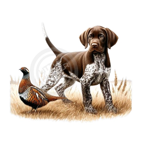 German Short Hair pointer png, Bird Hunting png, Bird Dog png, Digital Download, Sublimation, DTF, DTG