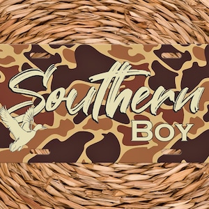 Southern Boy png, plaque d'immatriculation camouflage old school png, étiquette de voiture de chasse camouflage png, téléchargement numérique, sublimation, DTF, DTG