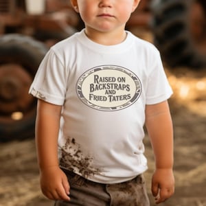 Raised on Backstraps and Fried Taters png, Southern Boy png, Hunting png, Old School Camo, Kids Hunting png, Digital, Sublimation, DTF, DTG
