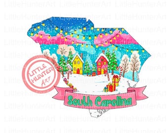 Preppy South Carolina Christmas PNG: Preppy Christmas Design (Digital Download)