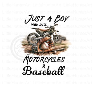 Motos et baseball png, baseball png, juste un garçon png, téléchargement numérique, sublimation, DTF, DTG