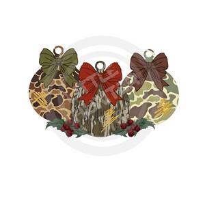 Décorations de Noël camouflage old school png, png de chasse, camouflage old school, png de chasse pour enfants, numérique, sublimation, DTF, DTG