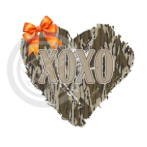 Camo XOXO png, png de chasse, camouflage old school, png de chasse pour enfants, numérique, sublimation, lot de la Saint-Valentin, Saint-Valentin enfants png