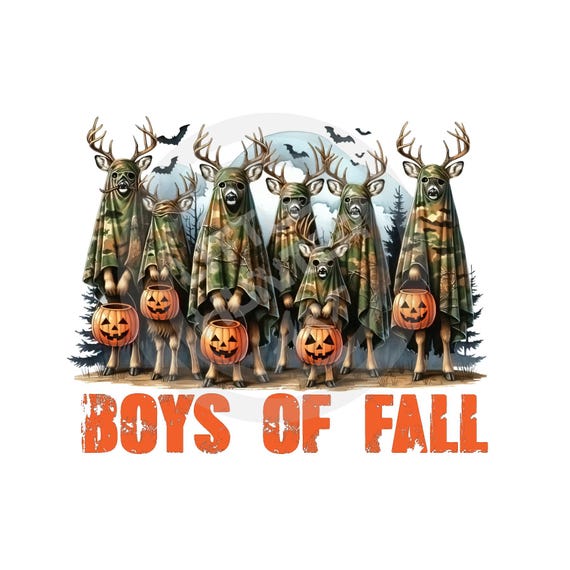 Spooky Deer Halloween PNG: Boys of Fall, Hunting Design (Digital Download))